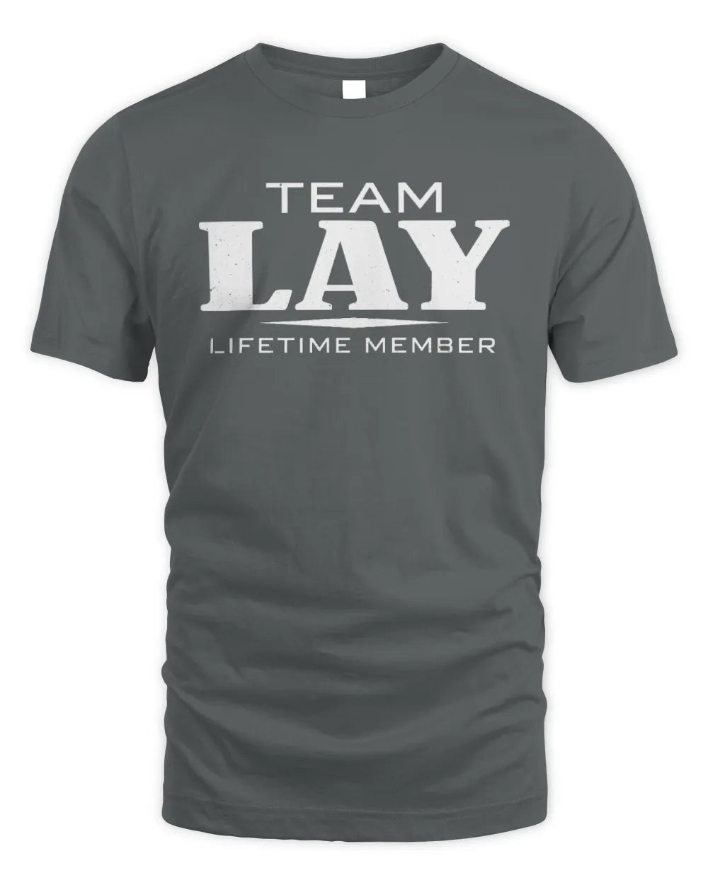 LAY BL62-K4-128 - Personalized “Team NAME Lifetime Member” - Unisex Standard T-Shirt - Charcoal
