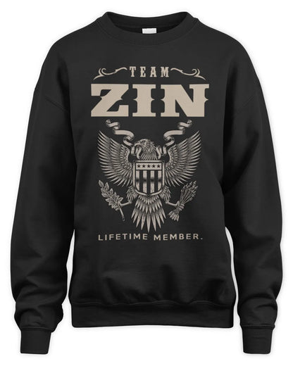 ZIN TP06-K82 – Personalized Classic Style Apparel “Team NAME Lifetime Member” - Unisex Sweatshirt - Black