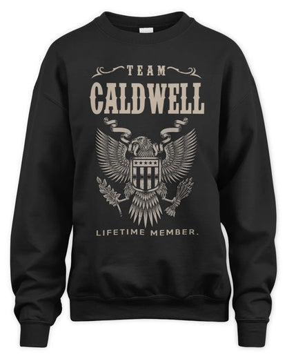 CALDWELL TP06-K82 – Personalized Classic Style Apparel “Team NAME Lifetime Member” - Unisex Sweatshirt - Black