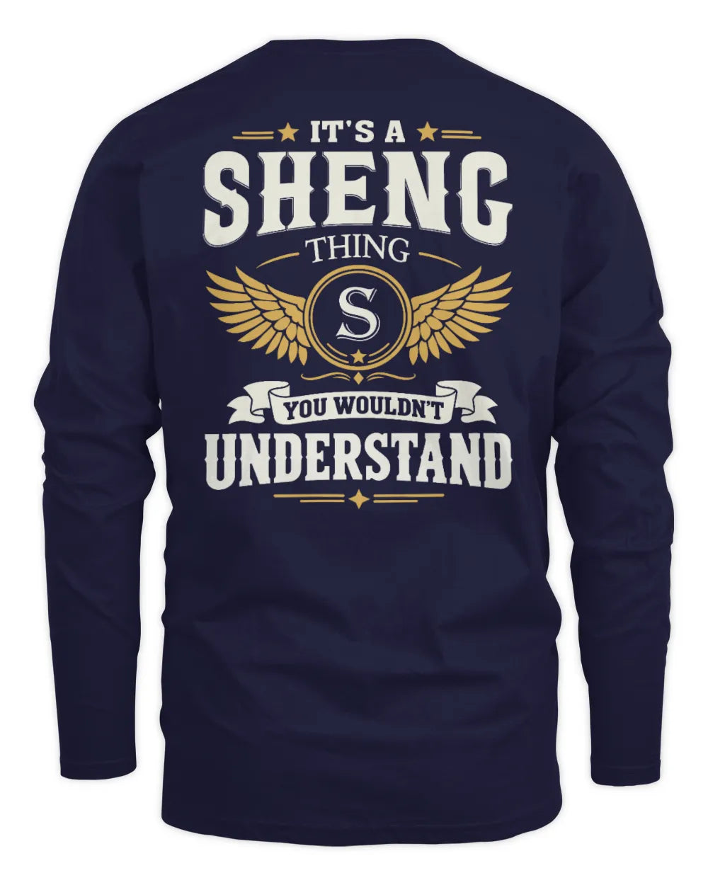 SHENG KT06-M008 It’s a [NAME] Thing – You Wouldn’t Understand | Personalized Vintage T-Shirt - Men's Long Sleeved T-Shirt - Navy