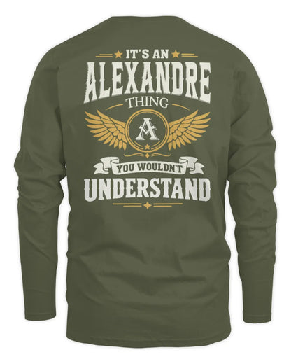ALEXANDRE KT06-M008 It’s a [NAME] Thing – You Wouldn’t Understand | Personalized Vintage T-Shirt - Men's Long Sleeved T-Shirt - Military Green