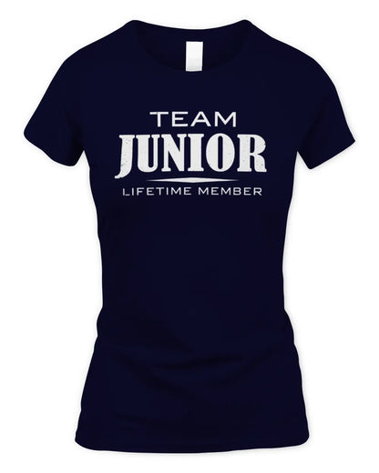JUNIOR BL62-K4-128 - Personalized “Team NAME Lifetime Member” - Women's Standard T-Shirt - Navy