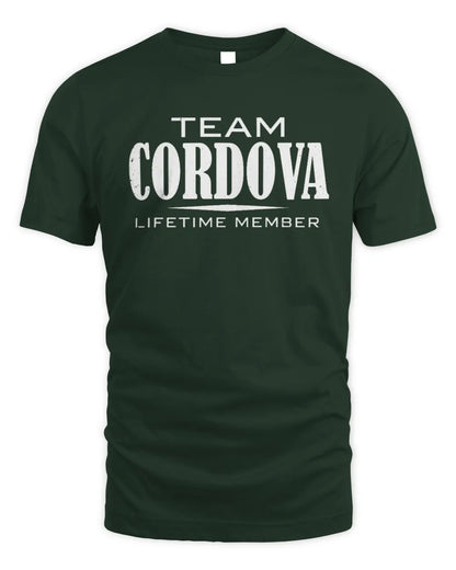 CORDOVA BL62-K4-128 - Personalized “Team NAME Lifetime Member” - Unisex Standard T-Shirt - Forest Green