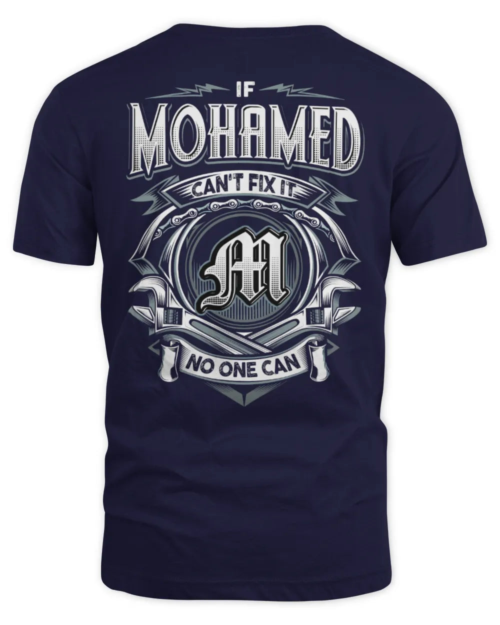 MOHAMED AP81-K4-626 - Personalized Ahmed Quote Apparel “If Ahmed Can't Fix It, No One Can” - Unisex Standard T-Shirt - Navy
