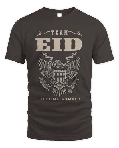 EID TP06-K82 – Personalized Classic Style Apparel “Team NAME Lifetime Member” - Unisex Standard T-Shirt - Dark Chocolate