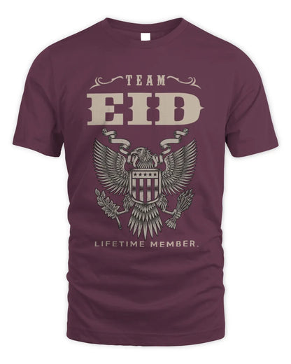 EID TP06-K82 – Personalized Classic Style Apparel “Team NAME Lifetime Member” - Unisex Standard T-Shirt - Maroon