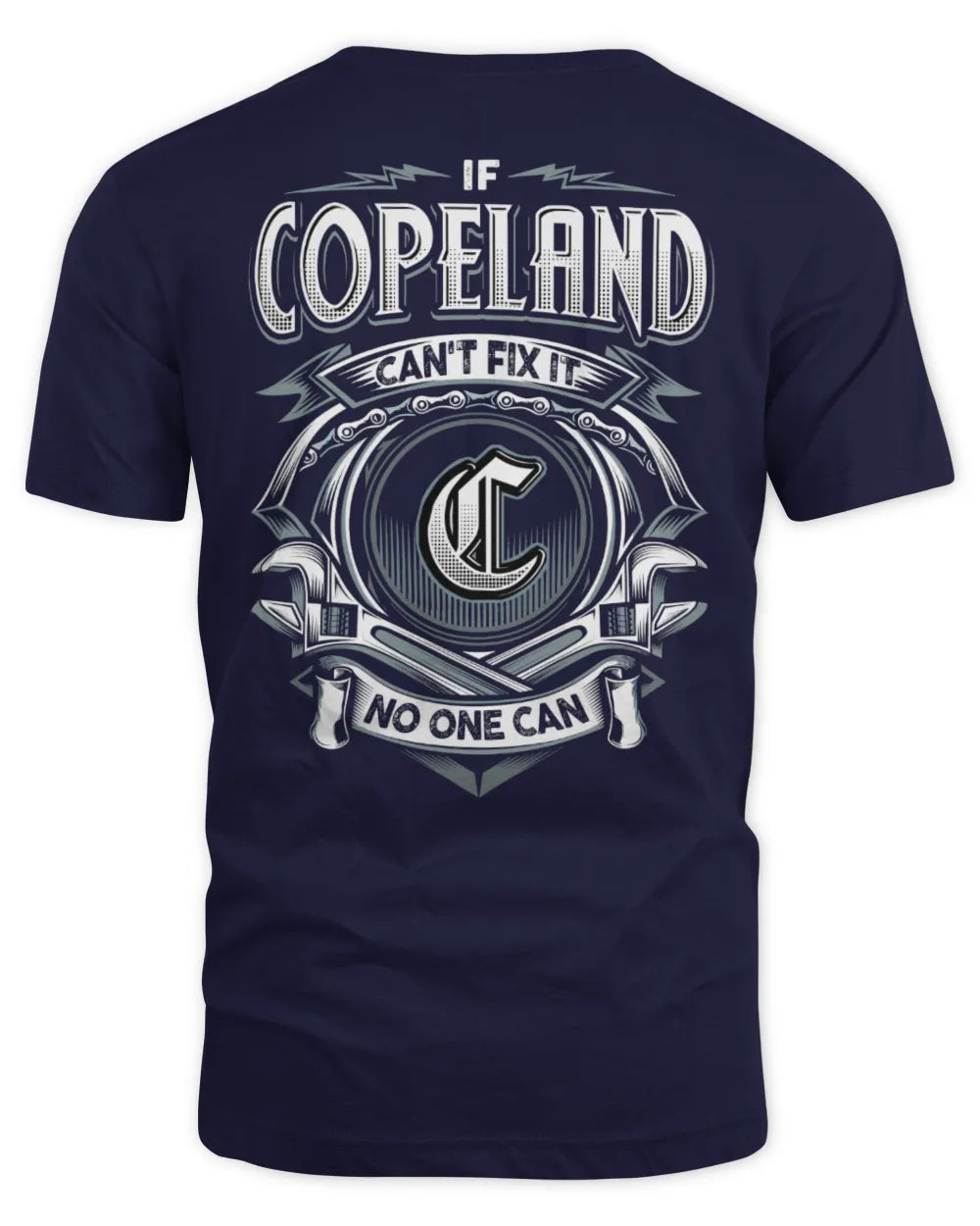 COPELAND AP81-K4-626 - Personalized Ahmed Quote Apparel “If Ahmed Can't Fix It, No One Can” - Unisex Standard T-Shirt - Navy