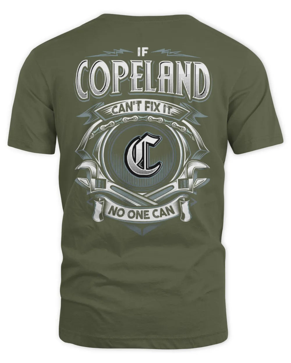COPELAND AP81-K4-626 - Personalized Ahmed Quote Apparel “If Ahmed Can't Fix It, No One Can” - Unisex Standard T-Shirt - Military Green