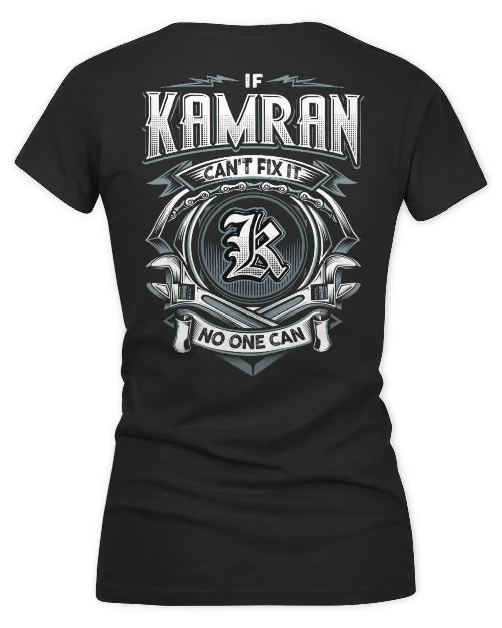 KAMRAN AP81-K4-626 - Personalized Ahmed Quote Apparel “If Ahmed Can't Fix It, No One Can” - Women's V-Neck T-Shirt - Black