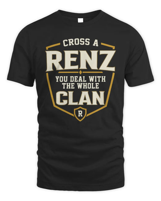 RENZ NT1-K008 Cross A/An NAME, You Deal With the Whole Clan | Personalized Vintage T-Shirt