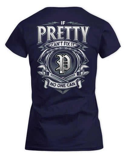 PRETTY AP81-K4-626 - Personalized Ahmed Quote Apparel “If Ahmed Can't Fix It, No One Can” - Women's Standard T-Shirt - Navy
