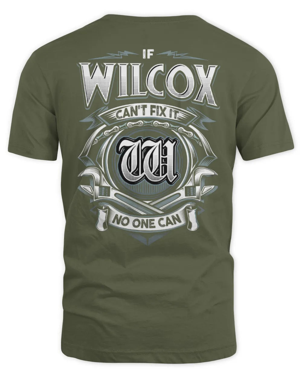 WILCOX AP81-K4-626 - Personalized Ahmed Quote Apparel “If Ahmed Can't Fix It, No One Can” - Unisex Standard T-Shirt - Military Green