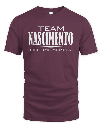 NASCIMENTO BL62-K4-128 - Personalized “Team NAME Lifetime Member” - Unisex Standard T-Shirt - Maroon