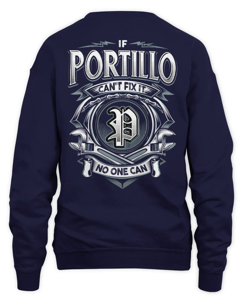 PORTILLO AP81-K4-626 - Personalized Ahmed Quote Apparel “If Ahmed Can't Fix It, No One Can” - Unisex Sweatshirt - Navy