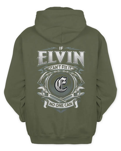 ELVIN AP81-K4-626 - Personalized Ahmed Quote Apparel “If Ahmed Can't Fix It, No One Can” - Unisex Hoodie - Military Green