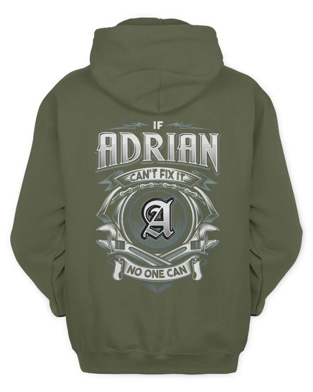 ADRIAN AP81-K4-626 - Personalized Ahmed Quote Apparel “If Ahmed Can't Fix It, No One Can” - Unisex Hoodie - Military Green