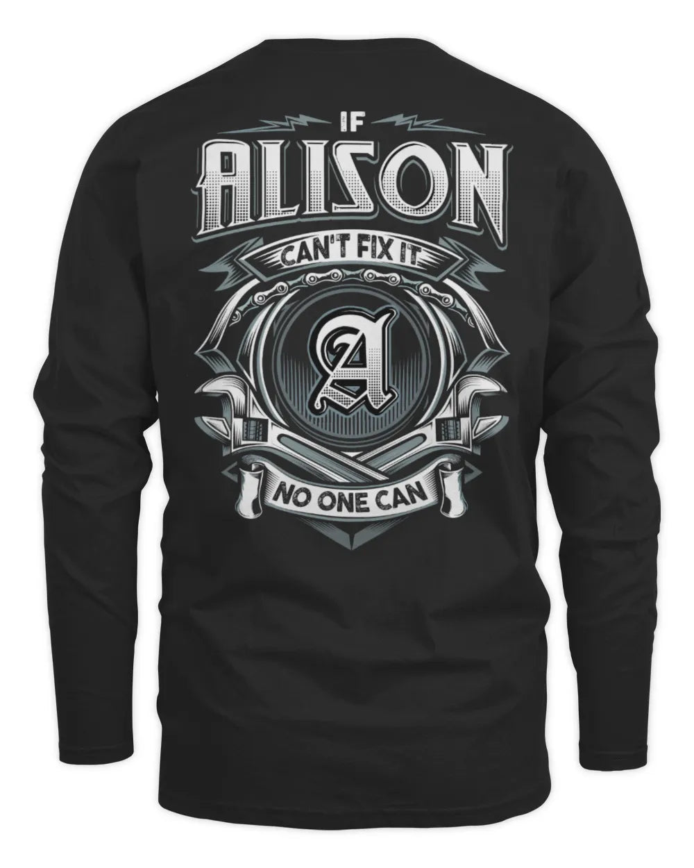 ALISON AP81-K4-626 - Personalized Ahmed Quote Apparel “If Ahmed Can't Fix It, No One Can” - Men's Long Sleeved T-Shirt - Black