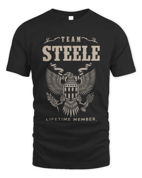 STEELE TP06-K82 – Personalized Classic Style Apparel “Team NAME Lifetime Member” - Unisex Standard T-Shirt - Black