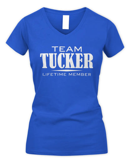 TUCKER BL62-K4-128 - Personalized “Team NAME Lifetime Member” - Women's V-Neck T-Shirt - Royal