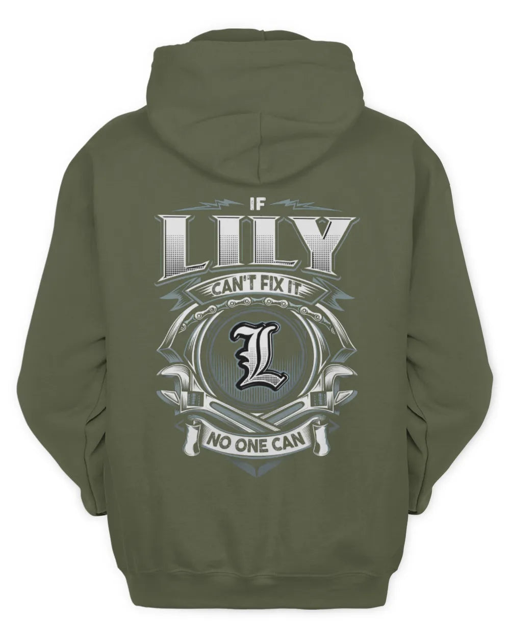 LILY AP81-K4-626 - Personalized Ahmed Quote Apparel “If Ahmed Can't Fix It, No One Can” - Unisex Hoodie - Military Green