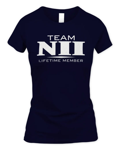 NII BL62-K4-128 - Personalized “Team NAME Lifetime Member” - Women's Standard T-Shirt - Navy