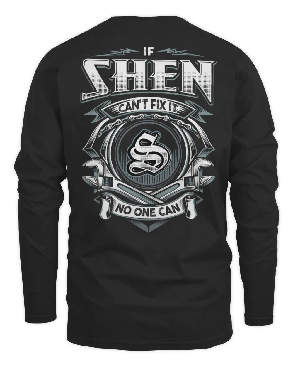 SHEN AP81-K4-626 - Personalized Ahmed Quote Apparel “If Ahmed Can't Fix It, No One Can” - Men's Long Sleeved T-Shirt - Black