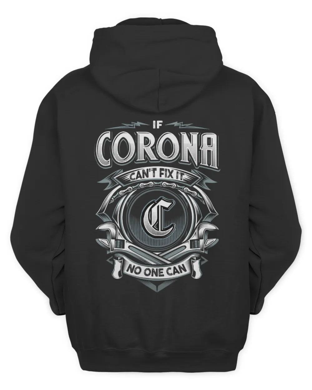 CORONA AP81-K4-626 - Personalized Ahmed Quote Apparel “If Ahmed Can't Fix It, No One Can” - Unisex Hoodie - Black