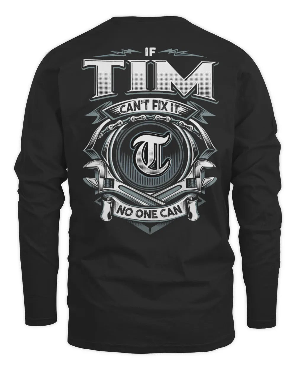 TIM AP81-K4-626 - Personalized Ahmed Quote Apparel “If Ahmed Can't Fix It, No One Can” - Men's Long Sleeved T-Shirt - Black