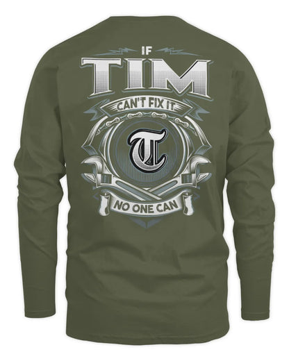 TIM AP81-K4-626 - Personalized Ahmed Quote Apparel “If Ahmed Can't Fix It, No One Can” - Men's Long Sleeved T-Shirt - Military Green
