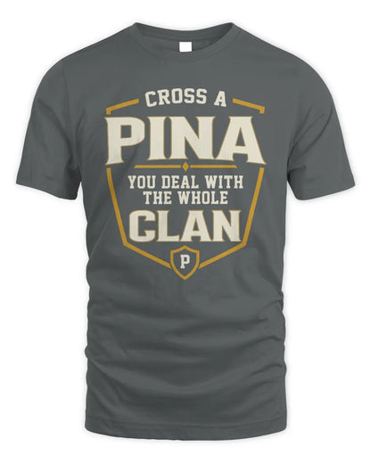 PINA NT1-K008 Cross A/An NAME, You Deal With the Whole Clan | Personalized Vintage T-Shirt - Unisex Standard T-Shirt - Charcoal