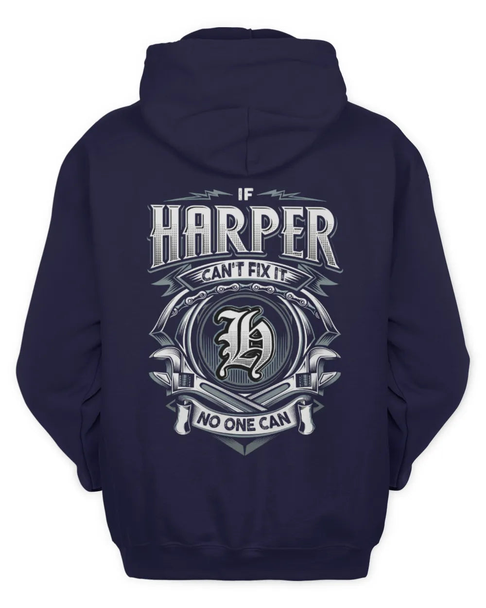 HARPER AP81-K4-626 - Personalized Ahmed Quote Apparel “If Ahmed Can't Fix It, No One Can” - Unisex Hoodie - Navy