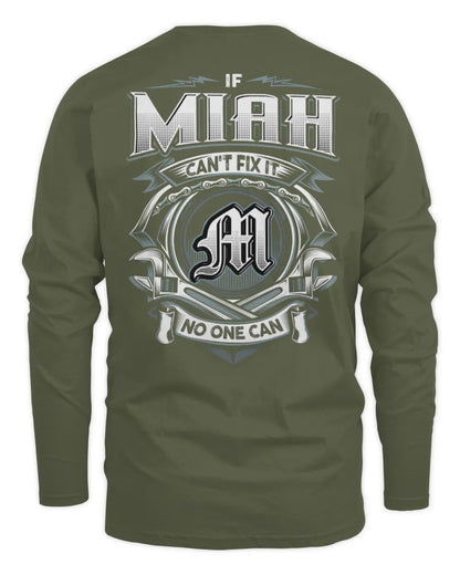 MIAH AP81-K4-626 - Personalized Ahmed Quote Apparel “If Ahmed Can't Fix It, No One Can” - Men's Long Sleeved T-Shirt - Military Green