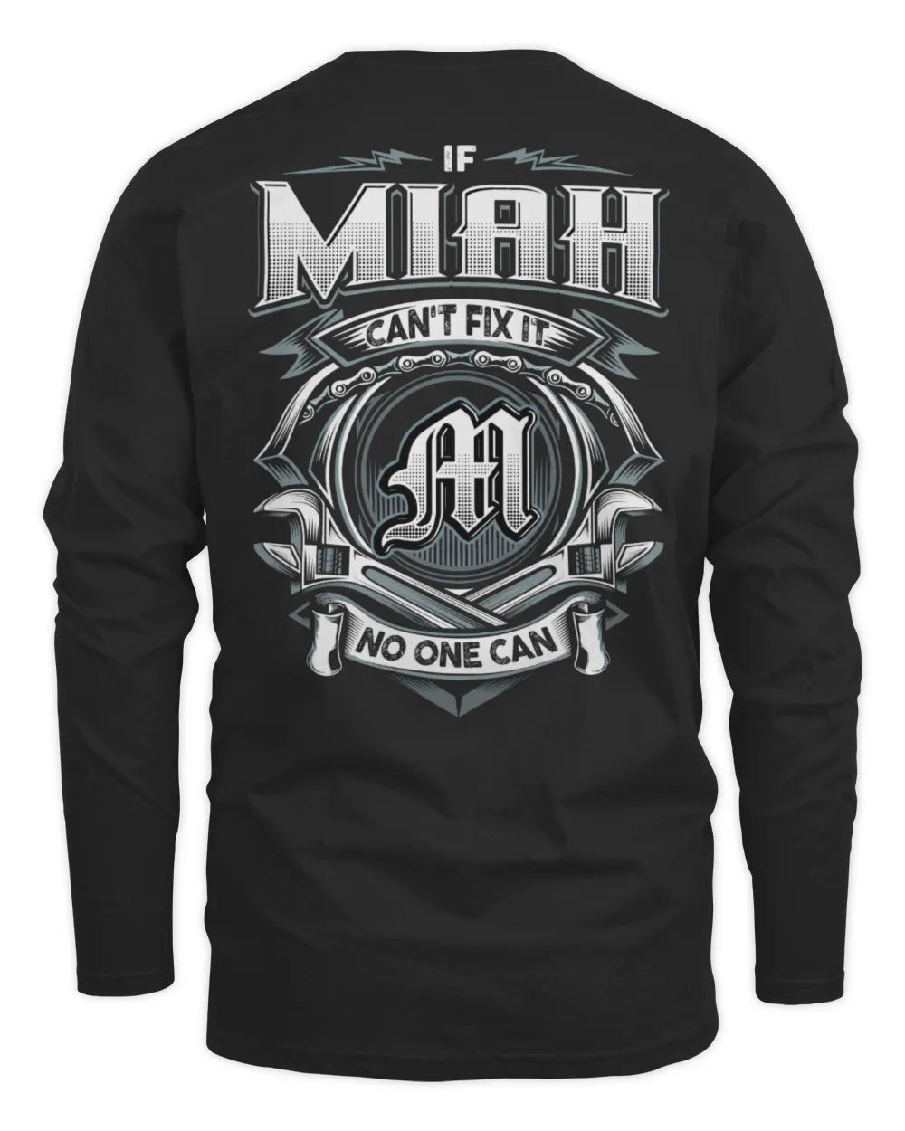 MIAH AP81-K4-626 - Personalized Ahmed Quote Apparel “If Ahmed Can't Fix It, No One Can” - Men's Long Sleeved T-Shirt - Black
