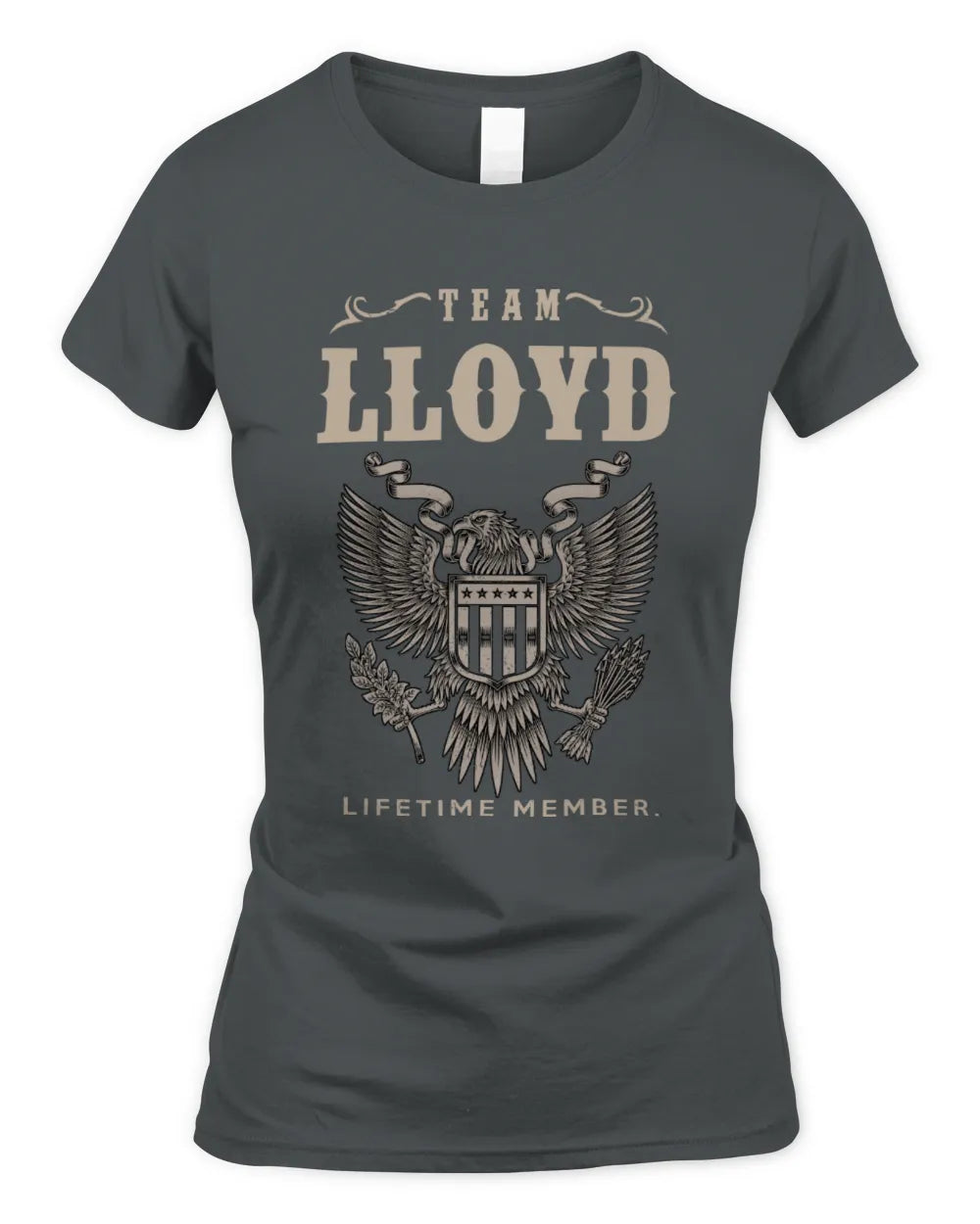 LLOYD TP06-K82 – Personalized Classic Style Apparel “Team NAME Lifetime Member” - Women's Standard T-Shirt - Charcoal