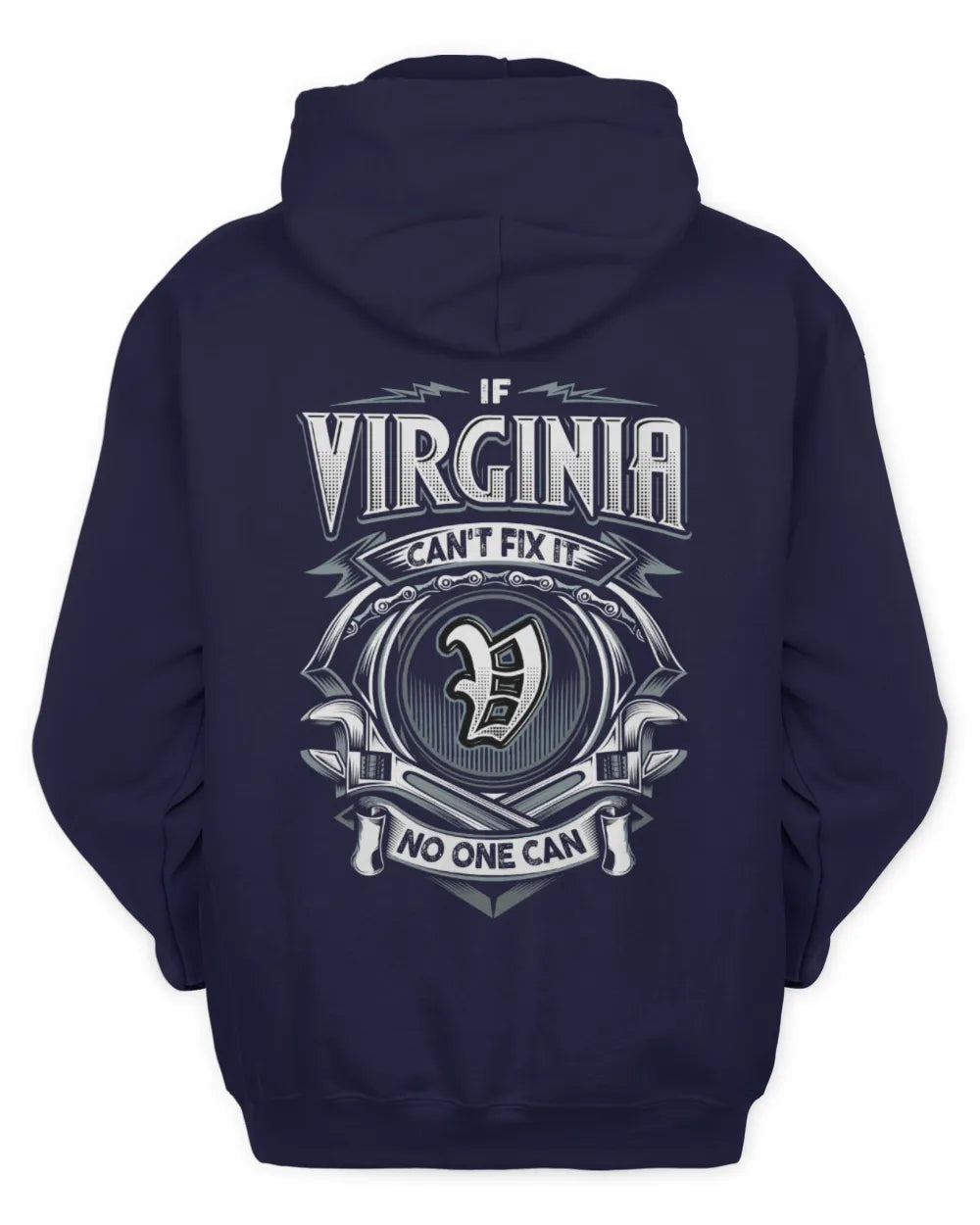 VIRGINIA AP81-K4-626 - Personalized Ahmed Quote Apparel “If Ahmed Can't Fix It, No One Can” - Unisex Hoodie - Navy