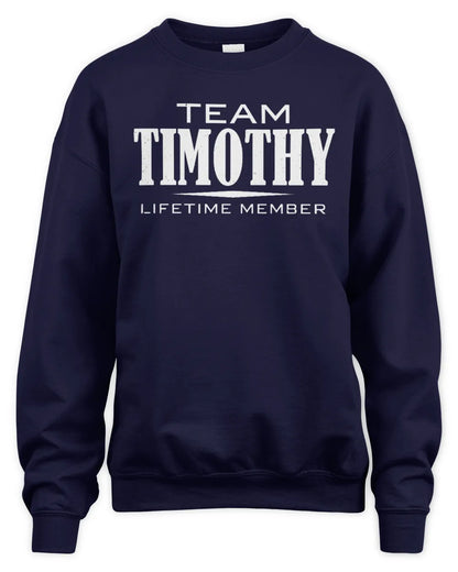 TIMOTHY BL62-K4-128 - Personalized “Team NAME Lifetime Member” - Unisex Sweatshirt - Navy