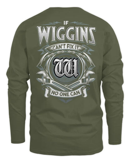 WIGGINS AP81-K4-626 - Personalized Ahmed Quote Apparel “If Ahmed Can't Fix It, No One Can” - Men's Long Sleeved T-Shirt - Military Green