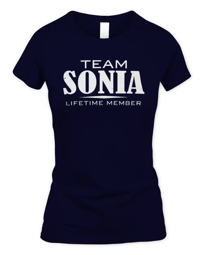 SONIA BL62-K4-128 - Personalized “Team NAME Lifetime Member” - Women's Standard T-Shirt - Navy