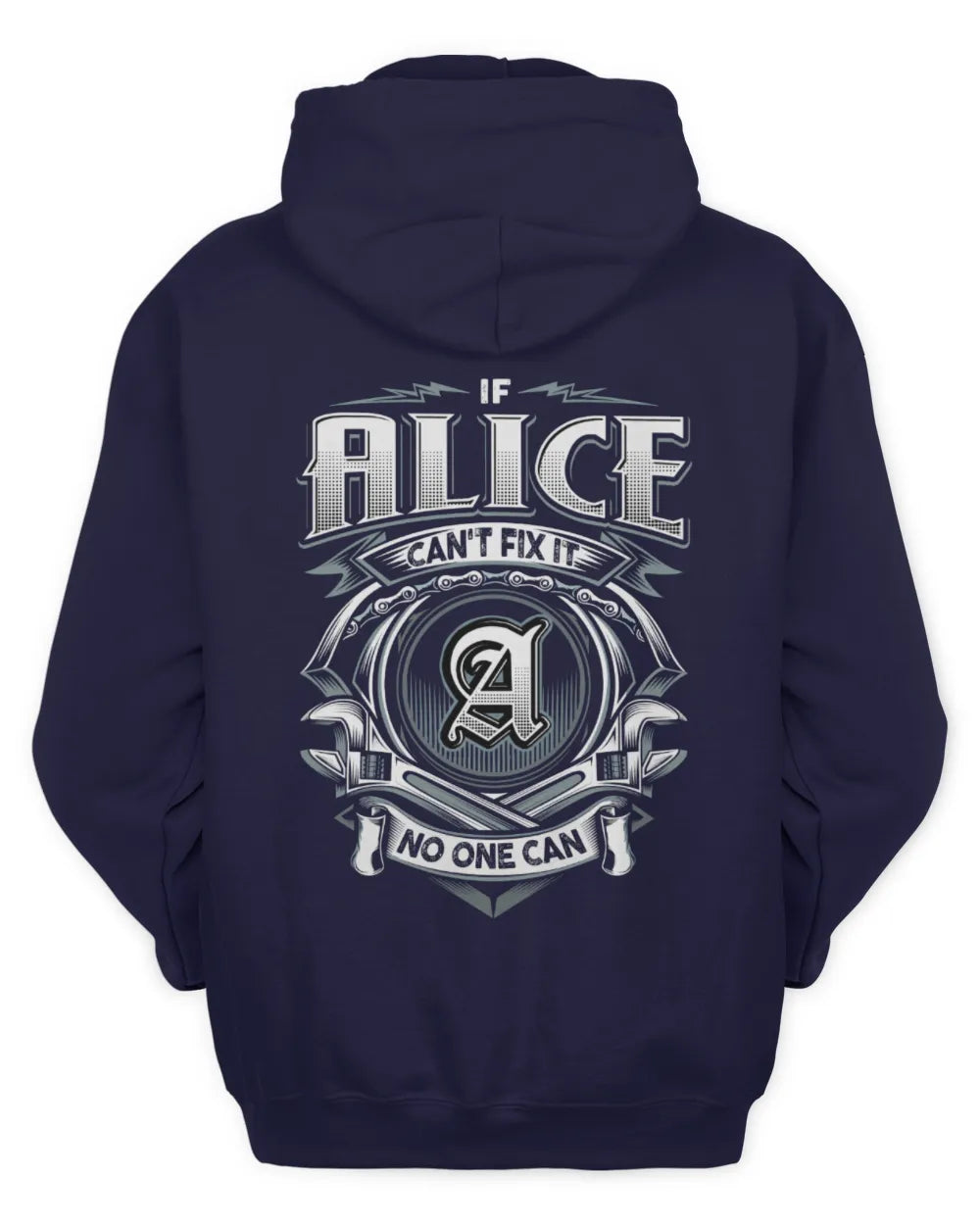 ALICE AP81-K4-626 - Personalized Ahmed Quote Apparel “If Ahmed Can't Fix It, No One Can” - Unisex Hoodie - Navy