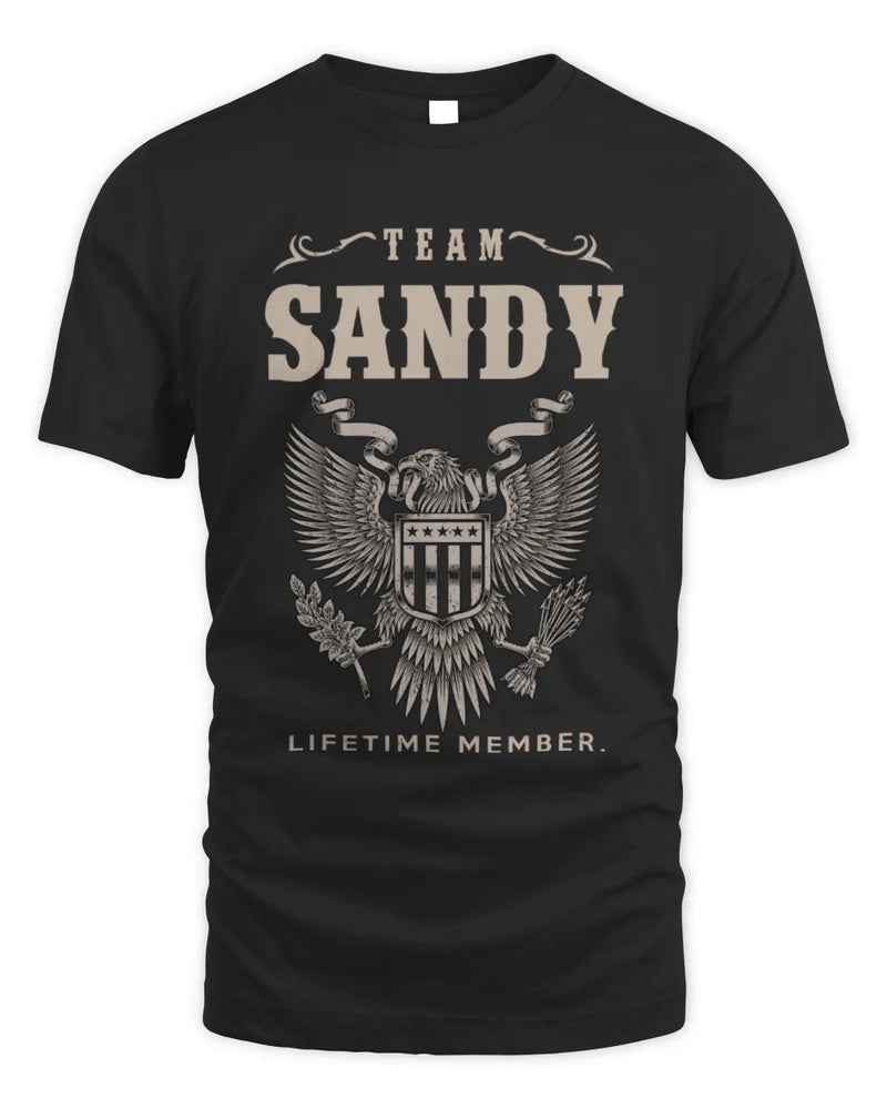 SANDY TP06-K82 – Personalized Classic Style Apparel “Team NAME Lifetime Member” - Unisex Standard T-Shirt - Black
