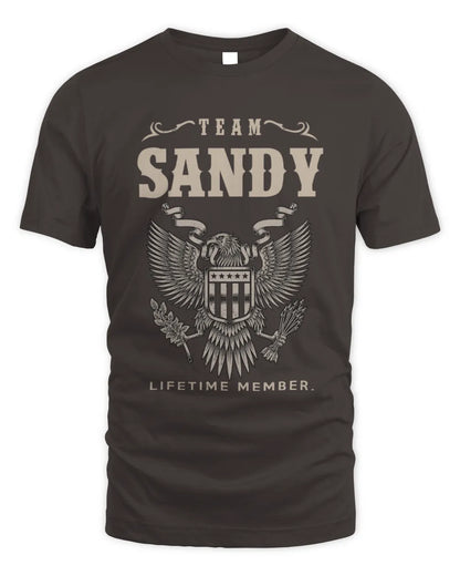 SANDY TP06-K82 – Personalized Classic Style Apparel “Team NAME Lifetime Member” - Unisex Standard T-Shirt - Dark Chocolate