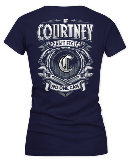 COURTNEY AP81-K4-626 - Personalized Ahmed Quote Apparel “If Ahmed Can't Fix It, No One Can” - Women's V-Neck T-Shirt - Navy