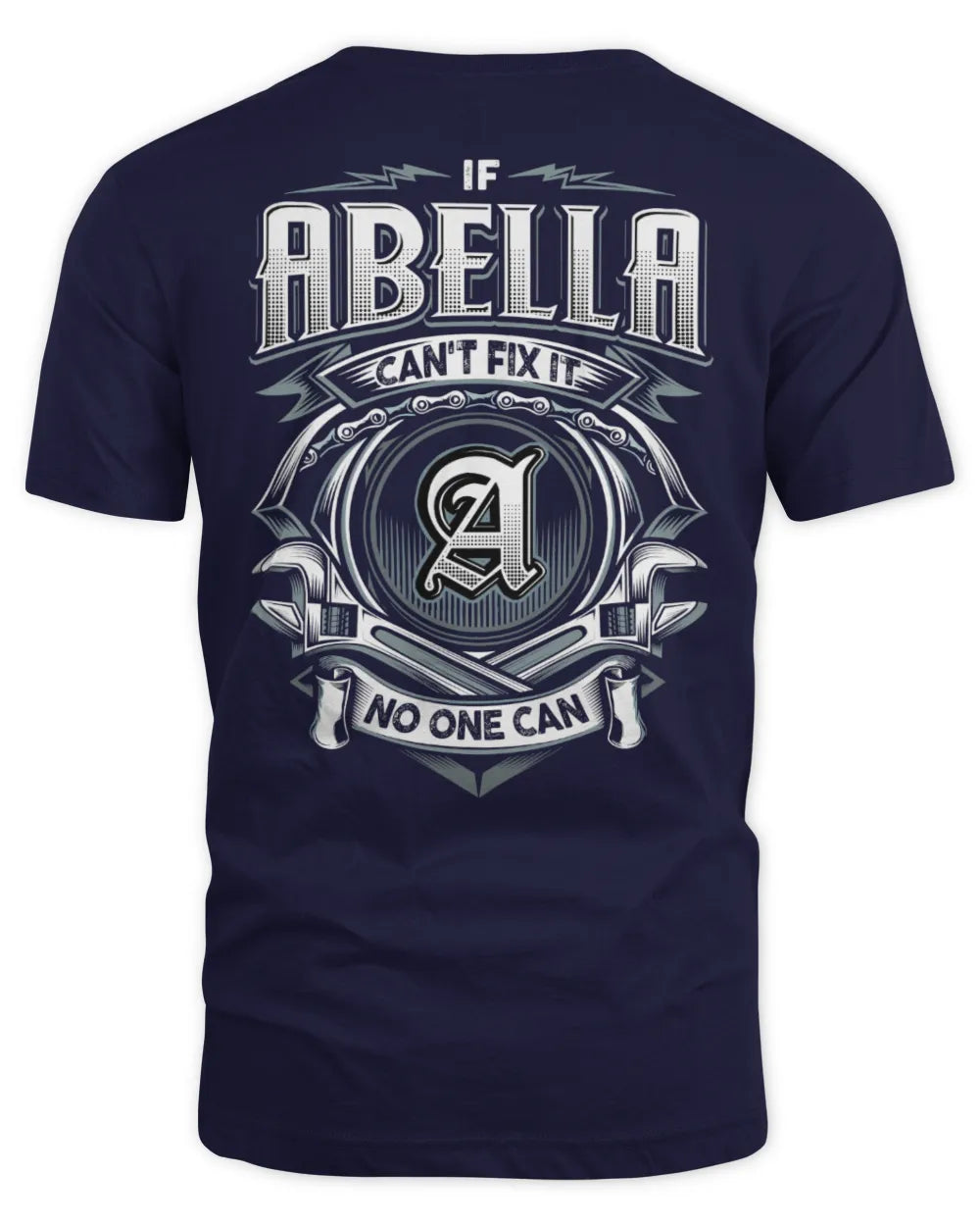 ABELLA AP81-K4-626 - Personalized Ahmed Quote Apparel “If Ahmed Can't Fix It, No One Can” - Unisex Standard T-Shirt - Navy
