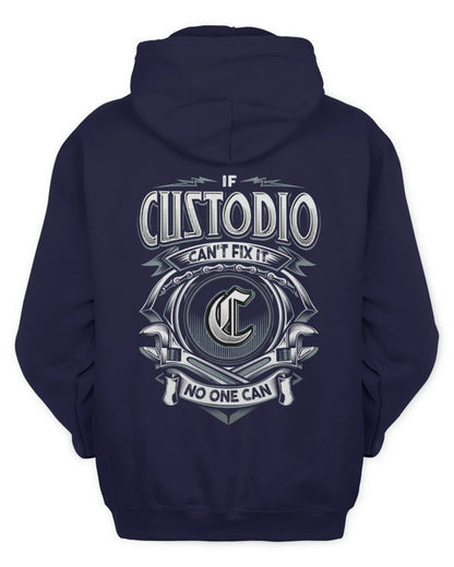 CUSTODIO AP81-K4-626 - Personalized Ahmed Quote Apparel “If Ahmed Can't Fix It, No One Can” - Unisex Hoodie - Navy