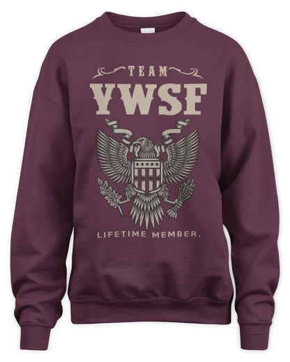 YWSF TP06-K82 – Personalized Classic Style Apparel “Team NAME Lifetime Member” - Unisex Sweatshirt - Maroon
