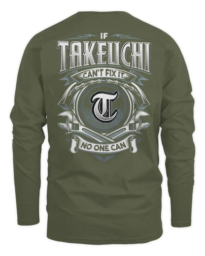TAKEUCHI AP81-K4-626 - Personalized Ahmed Quote Apparel “If Ahmed Can't Fix It, No One Can” - Men's Long Sleeved T-Shirt - Military Green