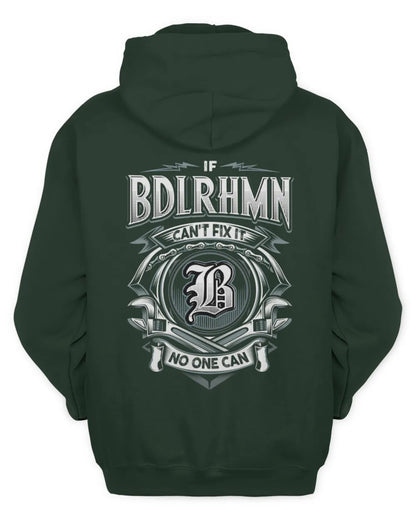 BDLRHMN AP81-K4-626 - Personalized Ahmed Quote Apparel “If Ahmed Can't Fix It, No One Can” - Unisex Hoodie - Forest Green