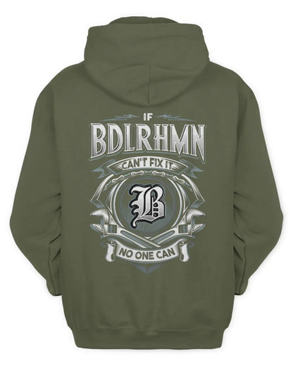 BDLRHMN AP81-K4-626 - Personalized Ahmed Quote Apparel “If Ahmed Can't Fix It, No One Can” - Unisex Hoodie - Military Green