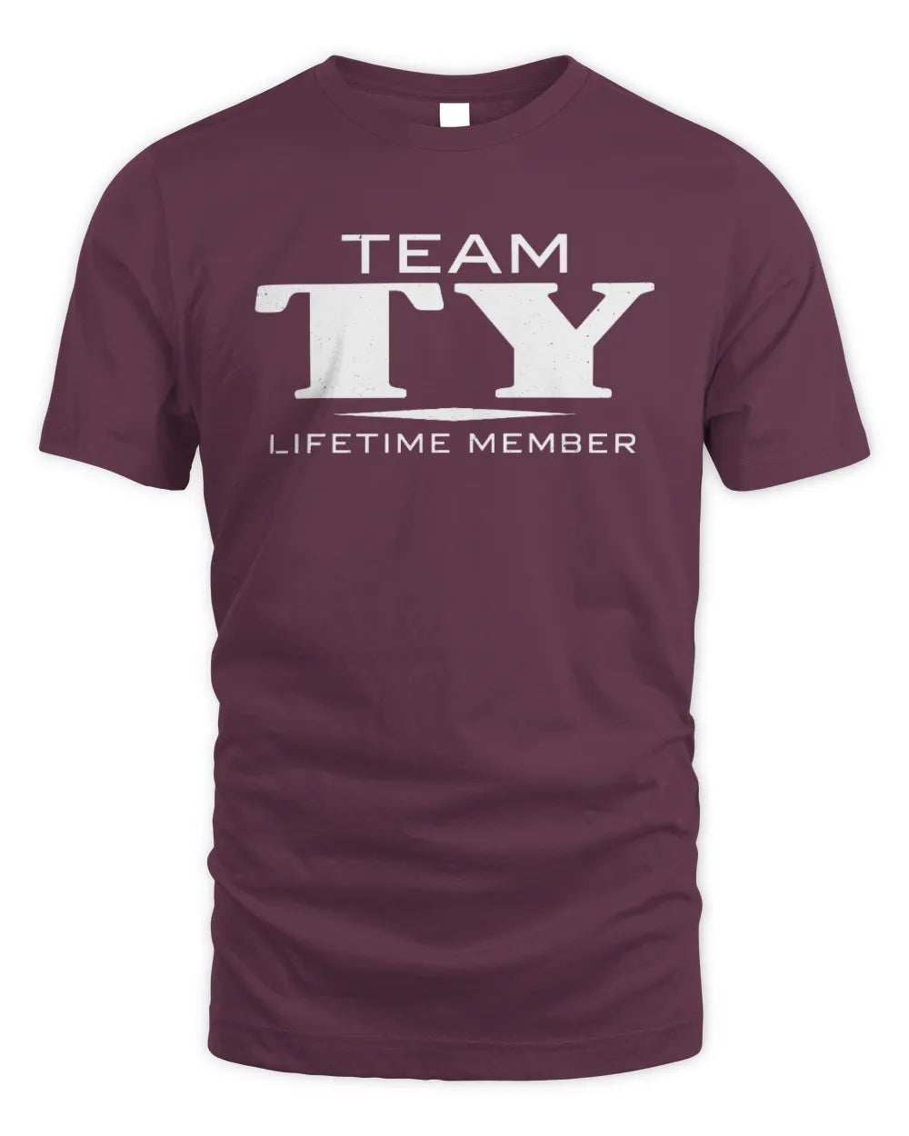 TY BL62-K4-128 - Personalized “Team NAME Lifetime Member” - Unisex Standard T-Shirt - Maroon