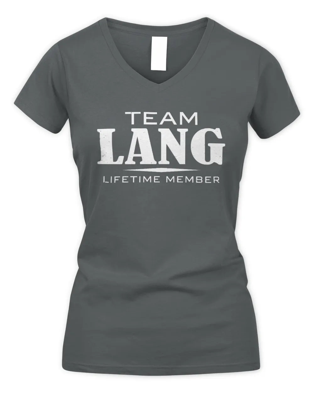 LANG BL62-K4-128 - Personalized “Team NAME Lifetime Member” - Women's V-Neck T-Shirt - Charcoal